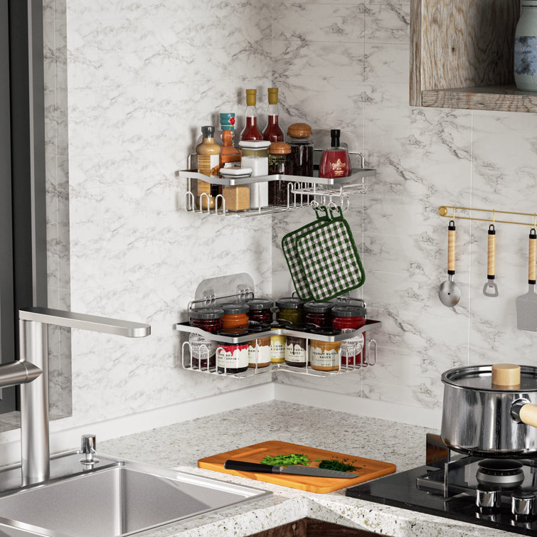 Rebrilliant Nutting Adhesive Mount Stainless Steel Shower Shelf